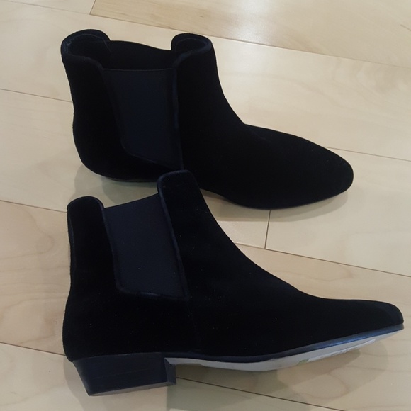 J. Crew Shoes - J CREW black velvet ankle bootie